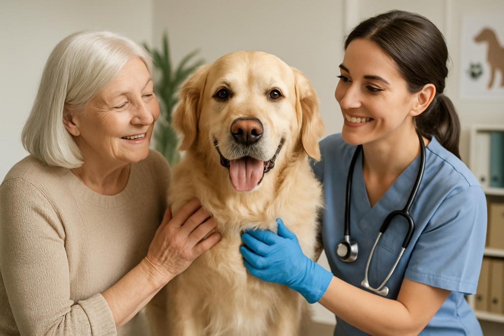comparing insurance plans for common senior dog health conditions with vet consultation